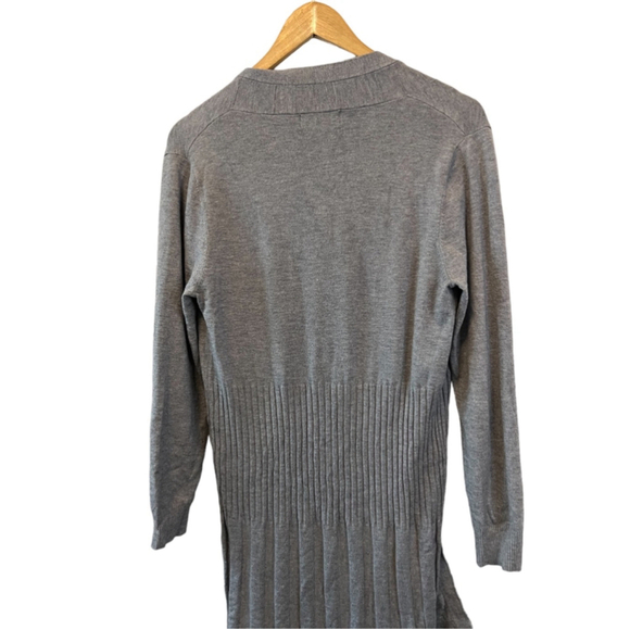 CHARLIE PAGE Grey Ribbed Lightweight Open Long Sleeve Cardigan Sweater S/M - Picture 6 of 8